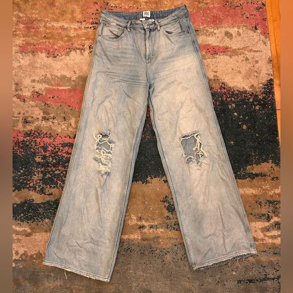 BDG Denim - BDG Light Blue Boyfriend Jeans with Distressed Details